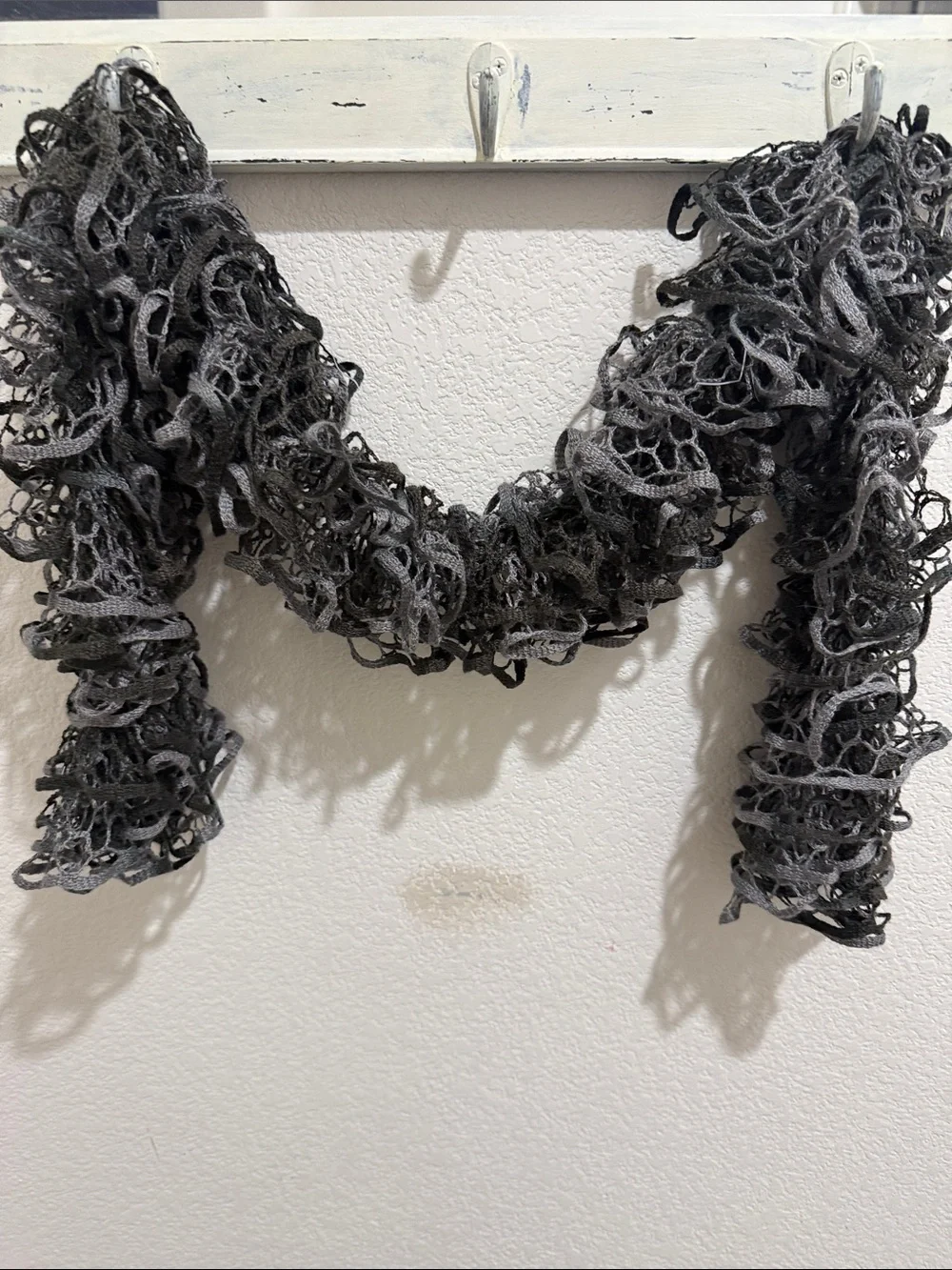 Gray Ruffle Loop Scarf - Women's Fashion Accessory